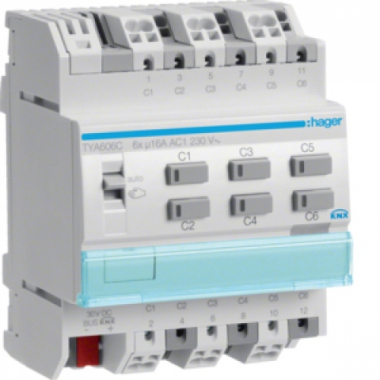MODULO DI USCITA KNX+ TP 6 OUT 16A AC1 230V - 4M - HAGER TYA606C product photo Photo 01 3XL