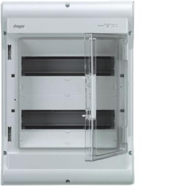 VECTOR IP65 PARETE 2X18 MODULO PORTA TRASPARENTE - HAGER VE218G product photo Photo 01 3XL