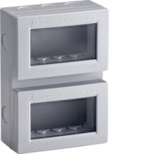 BOX CONTENITORE VERTICALE IP55 GRIGIO 8(4X2) - BOCCHIOTTI BOXIP5508VRGRI product photo