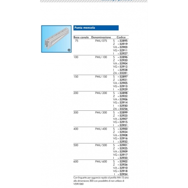 PUNTA MENSOLA UNICA B300 - BOCCHIOTTI PMU300I product photo Photo 01 3XL