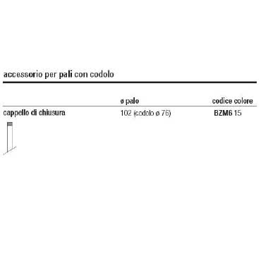 I GUZZINI ILLUMINAZIONE BZM615 - BZM615 – CAPPELLO DI CHIUSURA X PALO D=102 C/CODOLO D=76 - I GUZZINI ILLUMINAZIONE 3.BZM6.015.0 - I GUZZINI ILLUMINAZIONE 3.BZM6.015.0 product photo Photo 01 3XL