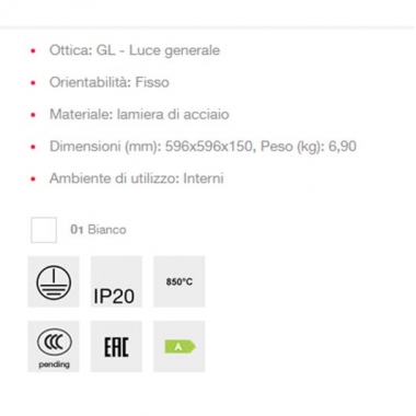 INCS.BASE LIGHT.596X596 2X55W - I GUZZINI ILLUMINAZIONE 3604.01 product photo Photo 02 3XL