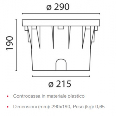CONTROCASSA POLIPR.D=290 H=190 - I GUZZINI ILLUMINAZIONE B992.04 product photo Photo 02 3XL