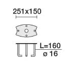 0455 - 0455 - CONTROPIASTRA C/ZANCHE FE.ZINCATE PER PALI ELL - I GUZZINI ILLUMINAZIONE 3.0455.000.0 product photo