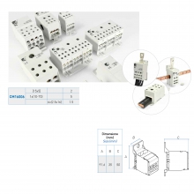 MORSETTIERA DIN BLOCCO DI RIPARTIZIONE COMPATTO 160A  6 USCITE - CONTACT ITALIA CM16006 product photo