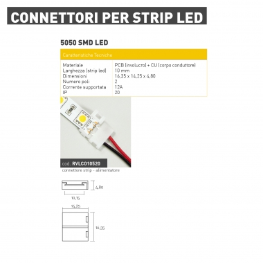 CONN. TERM. X S/LED 10MM  2POL - CONTACT ITALIA RVLCO10520 product photo Photo 01 3XL