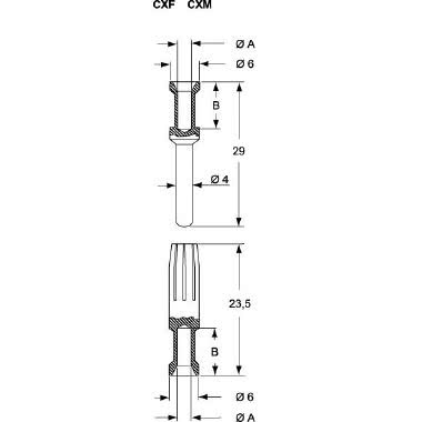 CONTATTO A CRIMPARE MASCHIO SERIE CX 40 A TORNITO ARGENTATO SEZIONE CONDUTTORE 2,5 MMÂ² AWG 14 - ILME CXMA2/5 product photo Photo 02 3XL