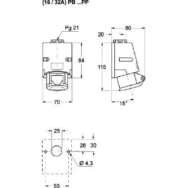 PR.PARETE 24V 16A 3P - ILME PB16003PP product photo Photo 02 3XL