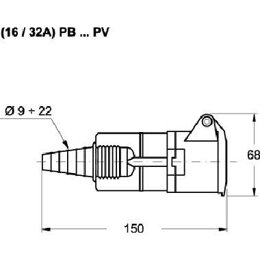 PR.MOBILE 42V 16A 2P - ILME PB16122PV product photo Photo 02 3XL