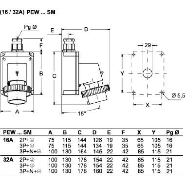 SP.FISSA 110V 16A 4P - ILME PEW1644SM product photo Photo 02 3XL