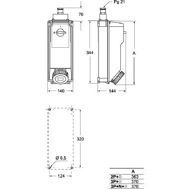 PR+FUS+INT 380V 32A 4P 55 - ILME PK3264PB5 product photo Photo 02 3XL