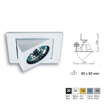 FARETTO SPOT FORO 92X92MM INCASSO ORIENTABILE BIAN - IVELA 2090/10/31 product photo