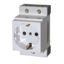 Presa per guida DIN - Tipo: 2P+T - Corrente = 16A - Larghezza = 2 moduli DIN - ITALWEBER 1811059 product photo