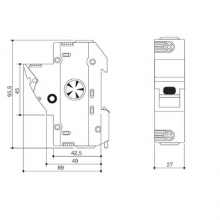 PORTAF SEZ 50A 690V - ITALWEBER BCH1X51 - ITALWEBER BCH1X51 product photo