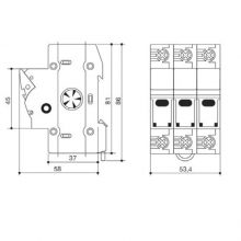 PORTAFUSIBILE SEZIONABILE BCH 3X38 32A 69 - ITALWEBER BCH3X3832/690 product photo