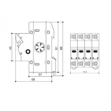 PORTAF SEZ 32A 690V - ITALWEBER BCH3X38N - ITALWEBER BCH3X38N product photo