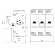 PORTAF SEZ.BCH 3X51 50A 690V - ITALWEBER BCH3X5150/690 - ITALWEBER BCH3X5150/690 product photo