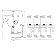 PORTAF SEZ.BCH 3X58N 125A 690V - ITALWEBER BCH3X58N125/690 - ITALWEBER BCH3X58N125/690 product photo
