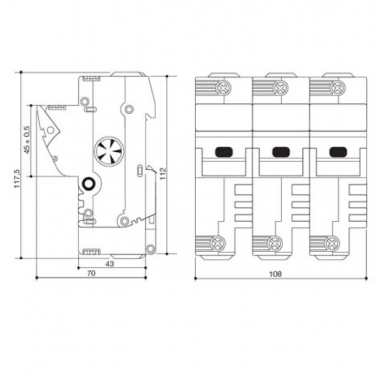 PORTAFUS.SEZ.BCH 3X58 100A 690V - ITALWEBER BCH3X58125690 - ITALWEBER BCH3X58125690 product photo Photo 01 3XL