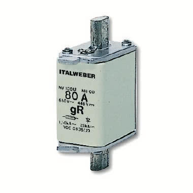 Fusibile a coltello NH-00 - Tipo: standard - Curva: gR extrarapida - Corrente = 40A - Tensione = 690V - ITALWEBER NH00HRC40A product photo Photo 01 3XL