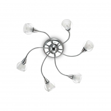 PLAFONIERA TENDER PL6 TRASPARENTE - IDEAL LUX 028699 product photo
