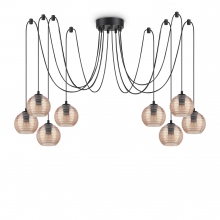 LAMPADARIO SOSPENSIONE RIGA SP8 AMBRA - IDEAL LUX 241173 product photo