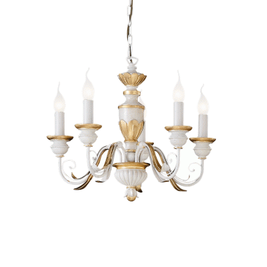 LAMPADA SOSPENSIONE FIRENZE SP5 BIANCO ANTICO - IDEAL LUX 012865 product photo Photo 01 3XL