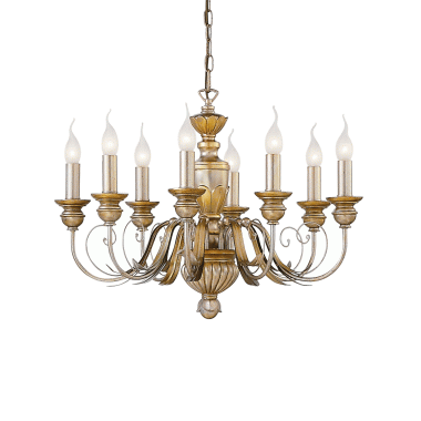 LAMPADA SOSPENSIONE FIRENZE SP8 ORO ANTICO - IDEAL LUX 020839 product photo Photo 01 3XL