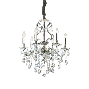 LAMPADA SOSPENSIONE GIOCONDA SP6 ARGENTO - IDEAL LUX 044927 product photo Photo 01 3XL