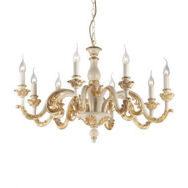 LAMPADARIO SOSPENSIONE GIGLIO SP8 ORO - IDEAL LUX 075341 product photo Photo 01 3XL