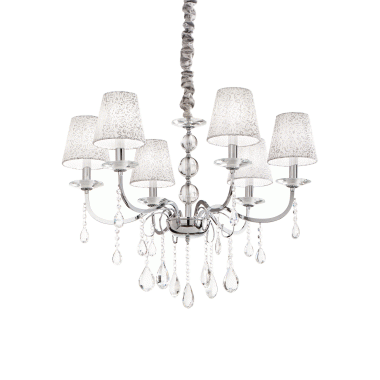 LAMPADA SOSPENSIONE PANTHEON SP6 CROMO - IDEAL LUX 088051 product photo Photo 01 3XL