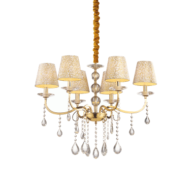 PANTHEON SP6 ORO LAMPADA SOSPENSIONE - IDEAL LUX 088068 product photo Photo 01 3XL