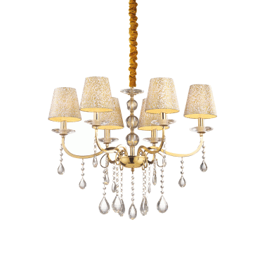 LAMPADA SOSPENSIONE PANTHEON SP6 ORO - IDEAL LUX 088068 product photo Photo 01 3XL