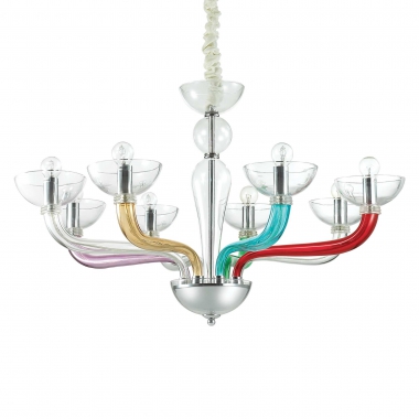LAMPADARIO SOSPENSIONE CASANOVA SP8 COLOR - IDEAL LUX 104775 product photo Photo 01 3XL