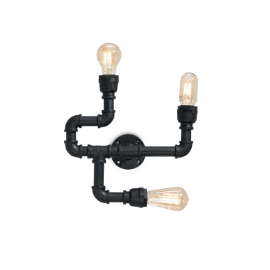 LAMPADA DA PARETE APPLIQUE PLUMBER AP3 NERO - IDEAL LUX 142517 product photo Photo 01 3XL