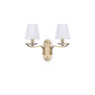 LAMPADA APPLIQUE PEGASO AP2 OTTONESATINATO - IDEAL LUX 197708 product photo Photo 01 3XL