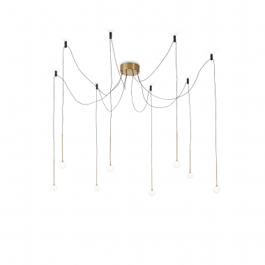 LAMPADA SOSPENSIONE LUCCIOLA SP8 OTTONE - IDEAL LUX 283999 product photo Photo 01 3XL