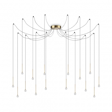 LAMPADA SOSPENSIONE LUCCIOLA16WLE D30 00K SP1 6OTTONE - IDEAL LUX 284019 product photo Photo 01 3XL