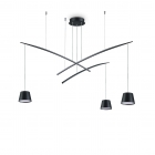 LAMPADARIO SOSPENSIONE FISH SP3 NERO - IDEAL LUX 196978 product photo