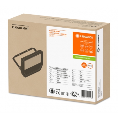 PROIETTORE FARO LED DA ESTERNO 30W BIANCO 840 KELVIN CON STAFFA 4000K IP65 - LEDVANCE FLOOD30840WG3 product photo Photo 03 3XL