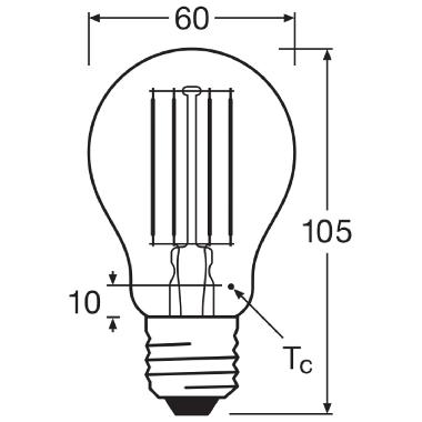 Led Classic A Dim P 7.5W 827 Clear E27 - LEDVANCE PCA75D827C1 product photo Photo 03 3XL