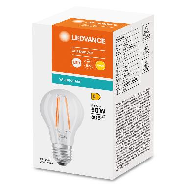 Led Classic A V 6.5W 827 Clear E27 - LEDVANCE VCA60827C1 product photo Photo 02 3XL