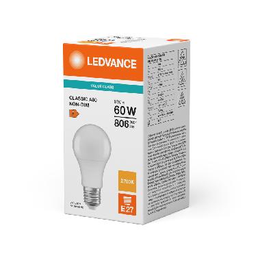 Led Classic A V 8.5W 827 Frosted E27 - LEDVANCE VCA60827S1 product photo Photo 02 3XL