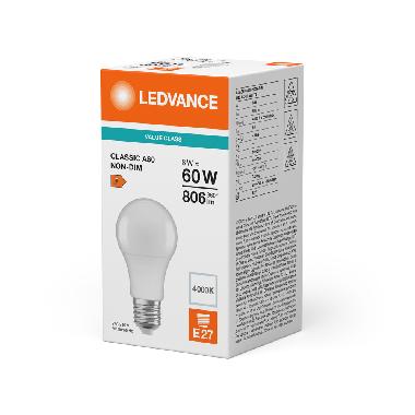 Led Classic A V 8.5W 840 Frosted E27 - LEDVANCE VCA60840S1 product photo Photo 02 3XL