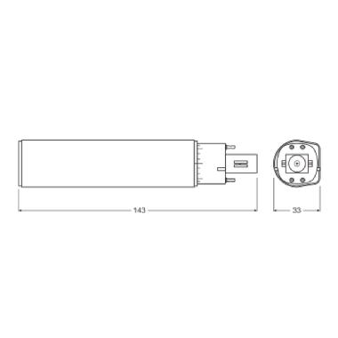 Dulux Led D/E Hf &Amp; Ac Mains V 7W 830 G24Q-2 - LEDVANCE VDDE188301 product photo Photo 03 3XL