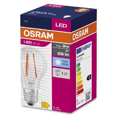 VALUE CLA60 6,5W/840 230V FILE27FS1OSRAM - LEDVANCE VCA60840CG9 - LEDVANCE VCA60840CG9 - LEDVANCE VCA60840CG9 product photo Photo 02 3XL