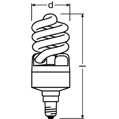 LAMP.DULUXPROTWIST FLUOR.COM.INTEG.15W/827 E14 - LEDVANCE DTW15827E1 - LEDVANCE DTW15827E1 product photo Photo 02 3XL