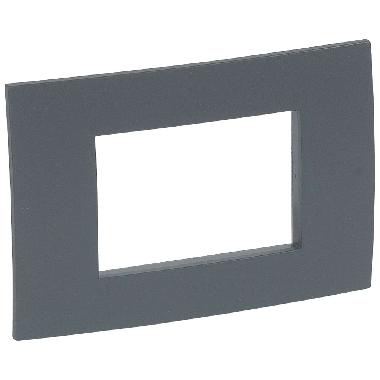 VELA QUADRA-PLACCA ANTRACITE 3 MODULI - LEGRAND 682616 product photo Photo 01 3XL