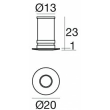FARETTO ASPHO TONDO 1LED 5MM NICHEL SP 0.5 W - LINEA LIGHT 85002R30 product photo