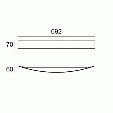 PLAFONIERA CURVE' PARETE D/I LED 15W 3000K L.395XH70X50MM BIANCO - LINEA LIGHT 1140 product photo Photo 02 3XL